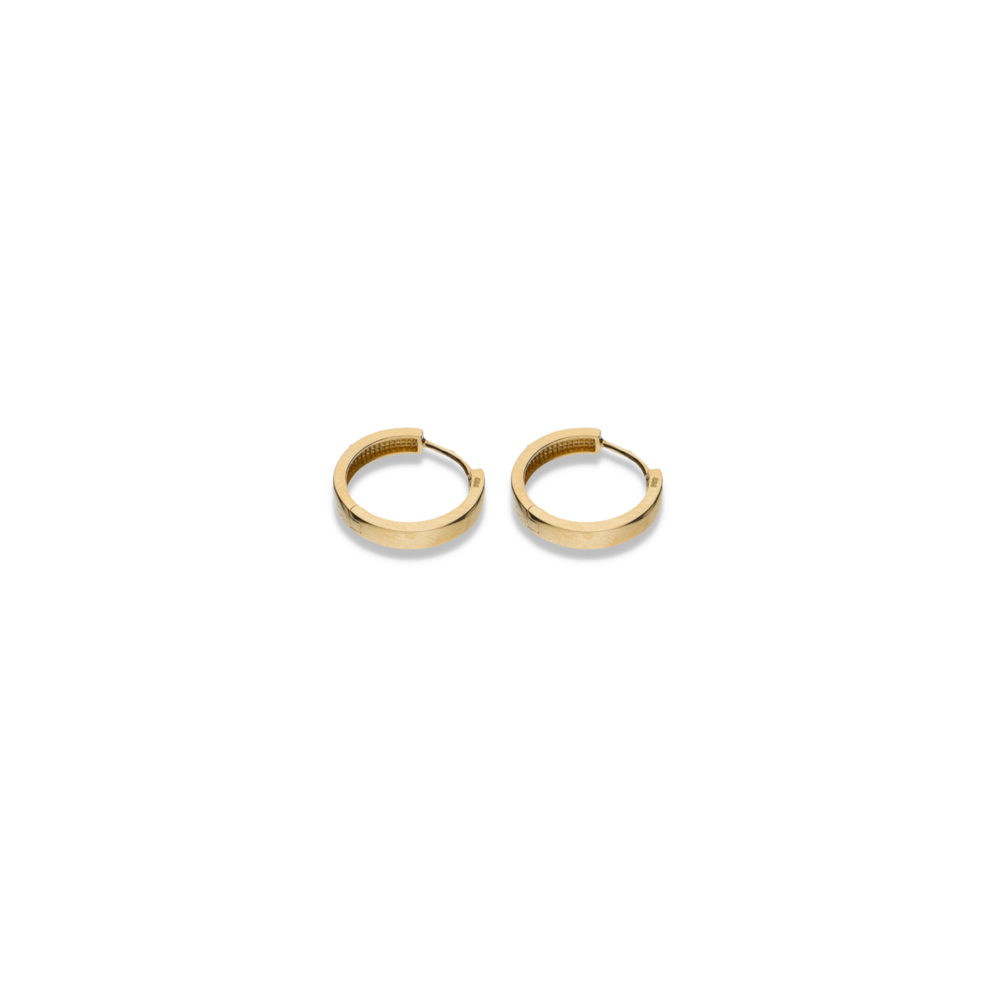 14K Round Plain Hoop Earring
