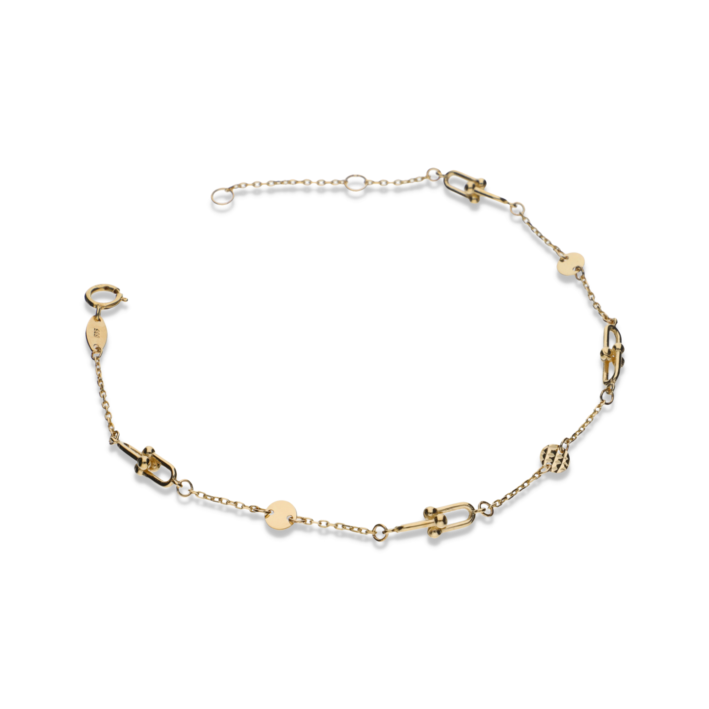 14K Gold Horseshoe Link Style Bracelet