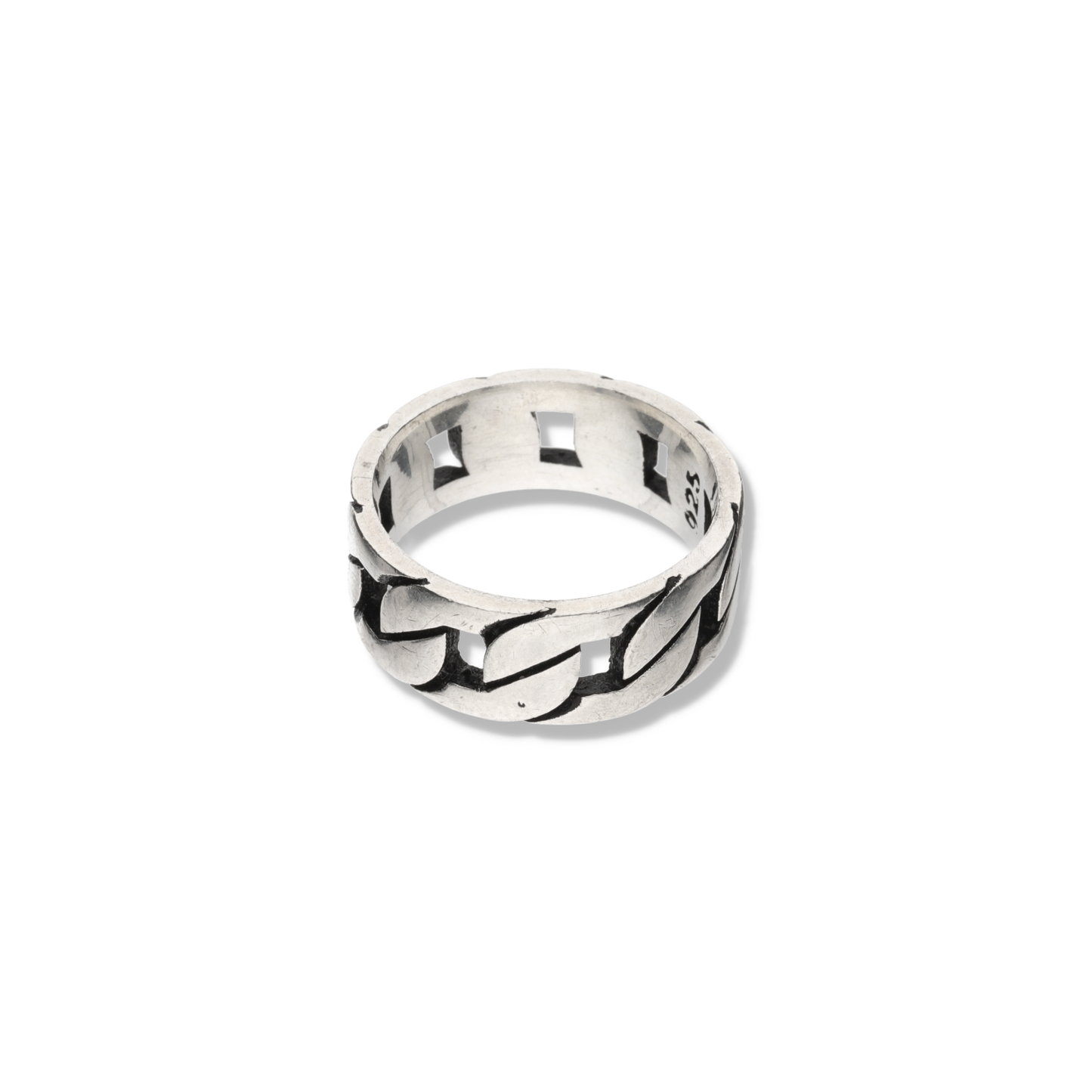 .925 Sterling Silver Cuban Link Ring