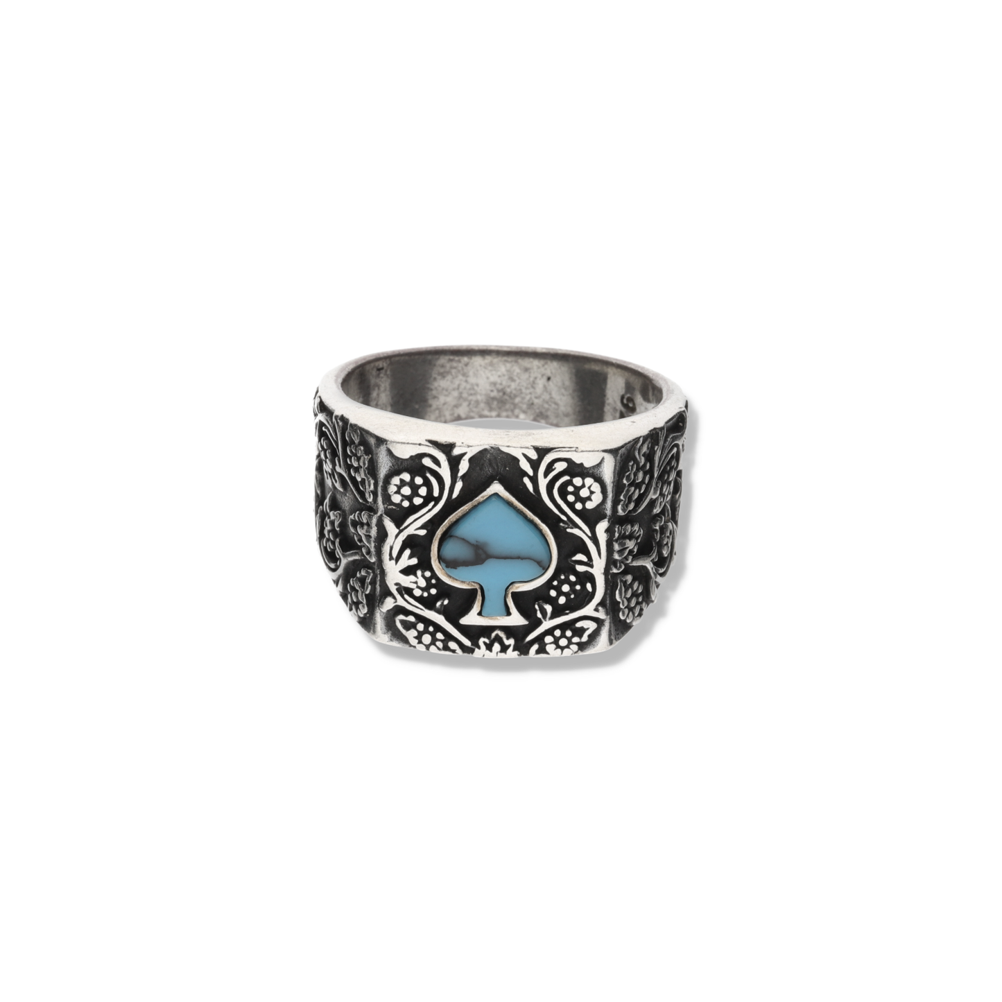 .925 Turquoise Ace of Spades Ring